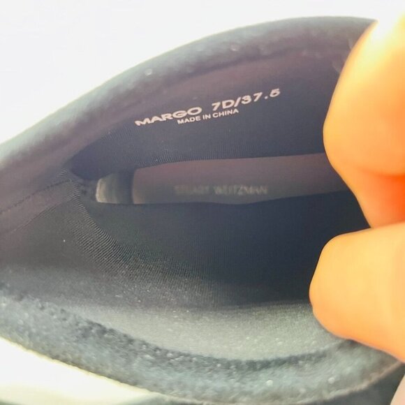 Stuart Weitzman Margo Bootie Size 7 Suede Sock Sneaker Platform Sole Black White - Picture 11 of 11